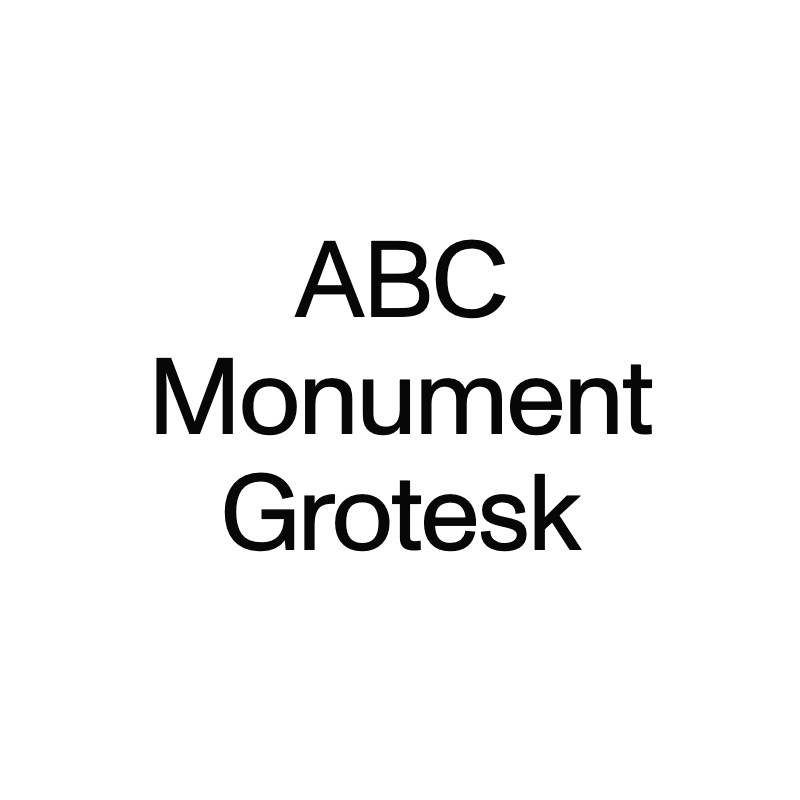 ABC Monument Grotesk specimen